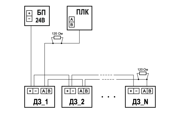 Подключение только по RS-485