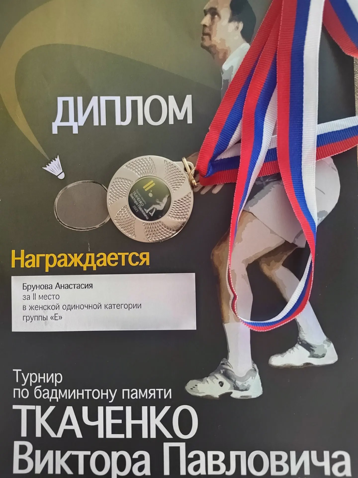Диплом за 2 место в соревнованиях